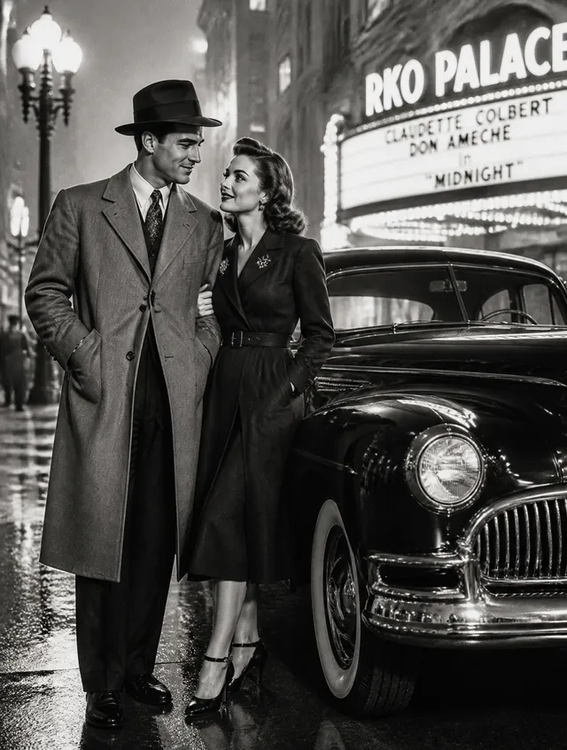 Create a 4K vertical illustration of a couple dressed in ...