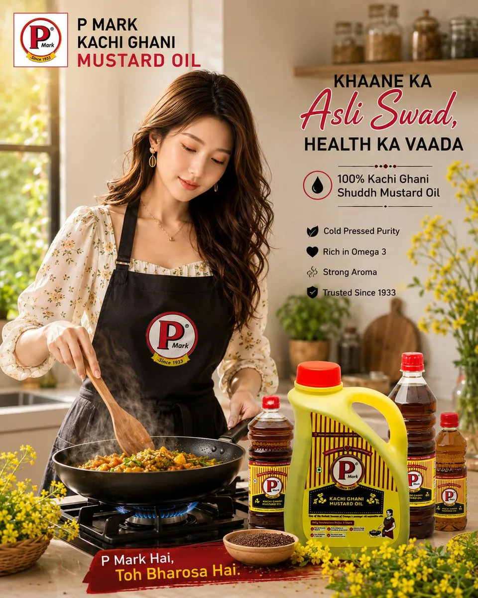 پرامپت محصول: Ultra realistic premium Indian mustard oil…