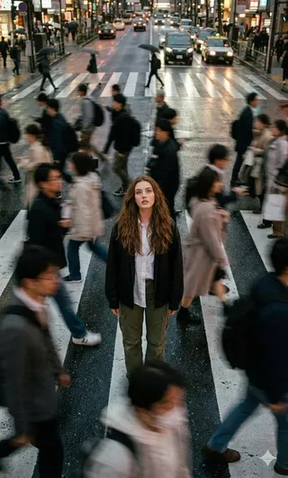پرامپت عکاسی: Cinematic street photography capturing a…