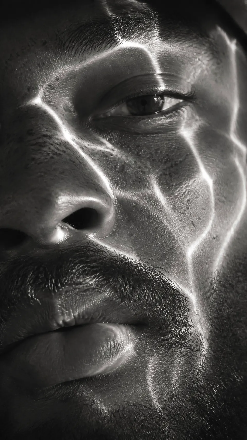 پرامپت عکاسی با چت جی پی تی GPT Image : A hyperrealistic 8K black and white extreme… - ساخته‌شده با چت جی پی تی GPT Image
