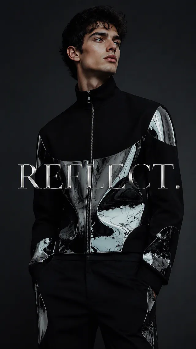 Create a premium 9:16 luxury editorial portrait of a youn...
