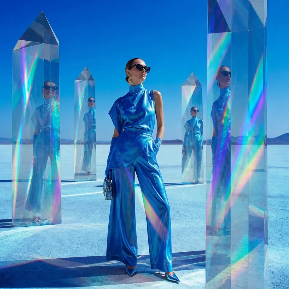پرامپت عکاسی با چت جی پی تی GPT Image : A world-class luxury fashion campaign set in a… - ساخته‌شده با چت جی پی تی GPT Image