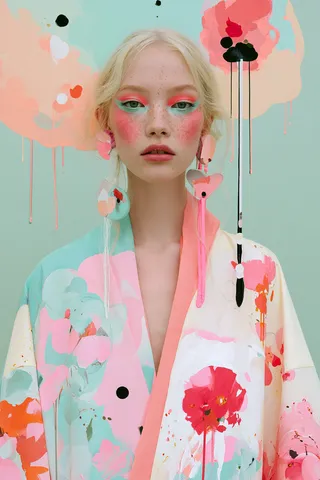پرامپت عکاسی با میدجرنی: Surreal avant-garde fashion editorial… - ساخته‌شده با میدجرنی