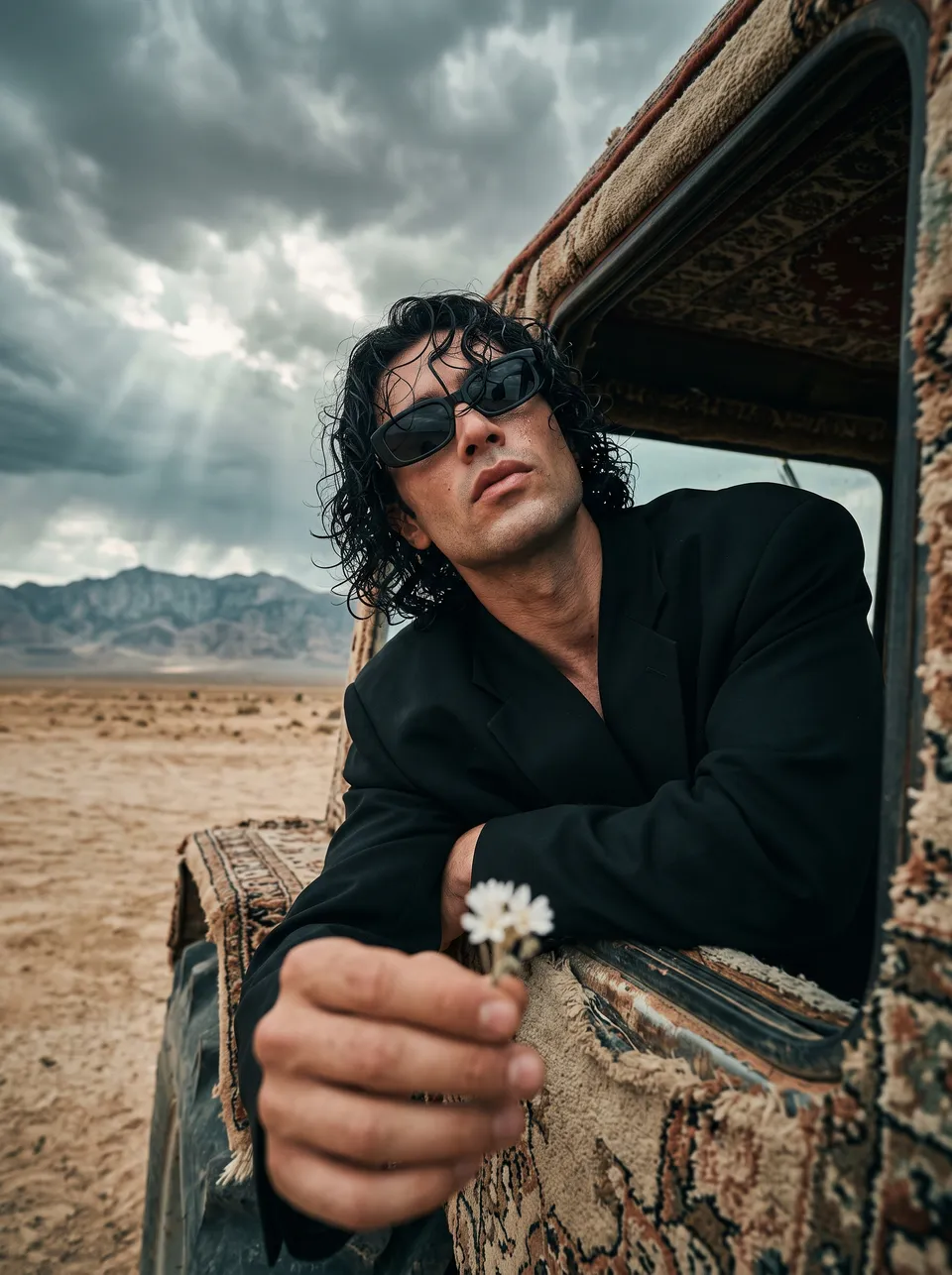 پرامپت عکاسی با نانو بنانا جمینای : :A wildflower blooming in the desert.Google… - ساخته‌شده با نانو بنانا جمینای