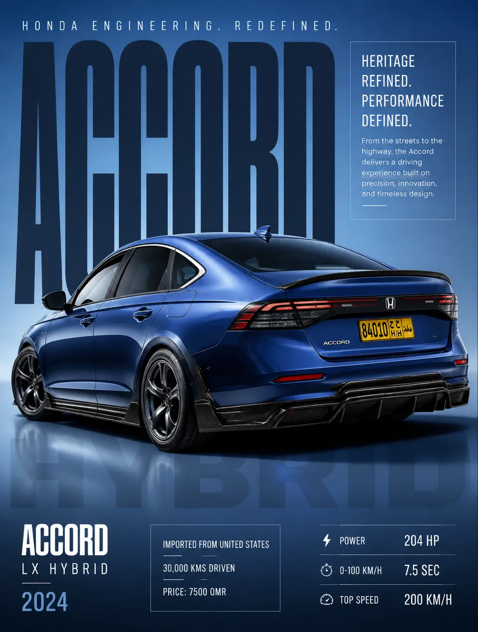پرامپت لوگو با چت جی پی تی GPT Image : Honda Accord 2024, Fast and Furious inspired… - ساخته‌شده با چت جی پی تی GPT Image