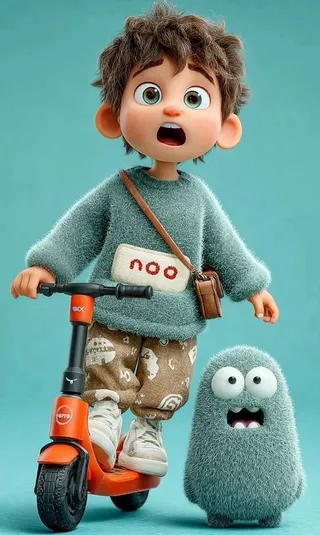 3D prompt with Nano Banana Gemini : 3D Pixar-style animated child character, cute young boy w...