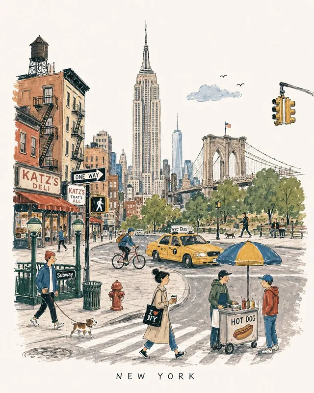 Create a charming vertical 4:5 mid-century travel picture...