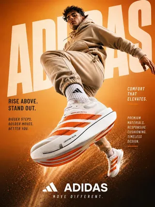 پرامپت طراحی با چت جی پی تی GPT Image : A dynamic sportswear advertisement featuring a… - ساخته‌شده با چت جی پی تی GPT Image