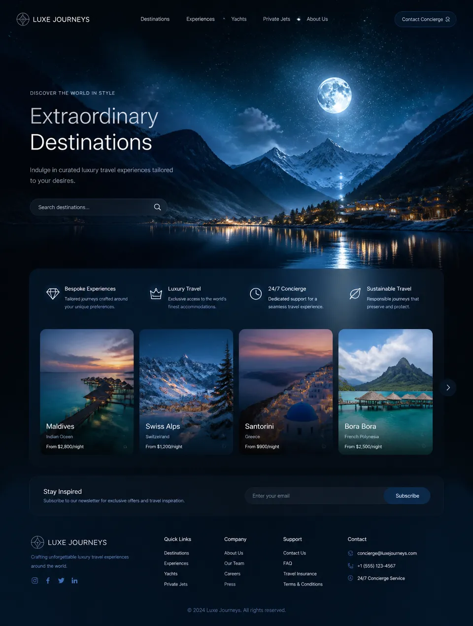 پرامپت لوگو با چت جی پی تی GPT Image : Luxury moonlight travel landscape, glowing… - ساخته‌شده با چت جی پی تی GPT Image
