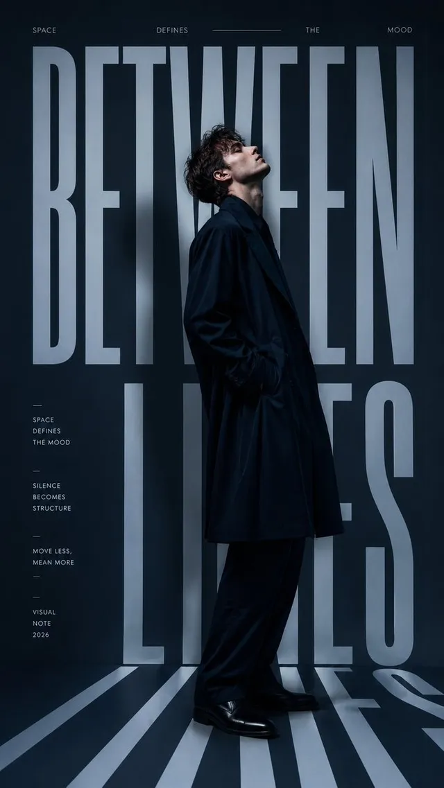 Create a 9:16 high-end spatial portrait editorial poster.

Theme: [Custom Original Title]
Subject: [Fashion Figure]
Color palette: [Color Pa