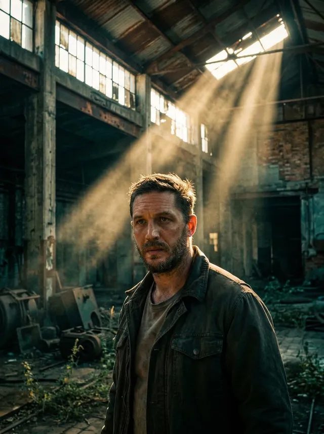 Portrait of [your description], face illuminated by dramatic cinematic volumetric god rays, intense shafts of golden light beams cutting thr