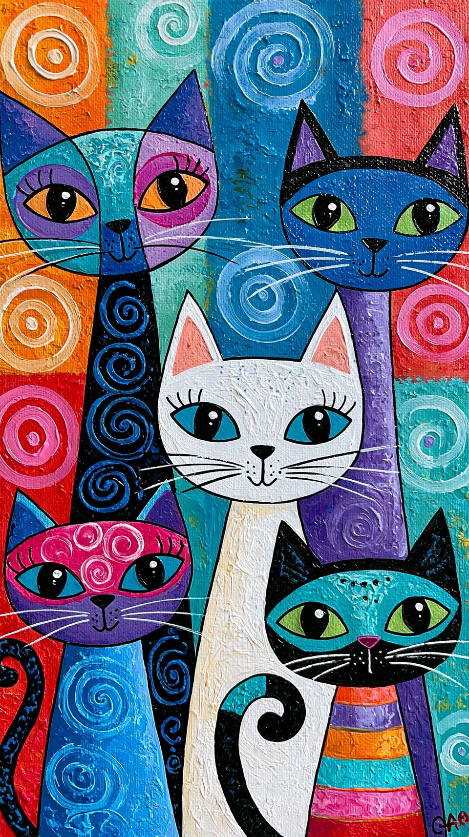 3D prompt with Midjourney: cats in the style of Gustav Klimt