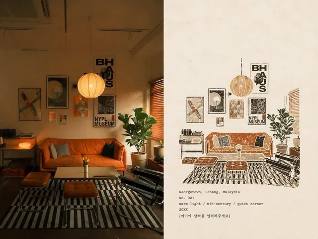Create a premium vintage travel-journal editorial page, vertical 4:5, featuring a warm photorealistic documentary photograph of a quiet Bang