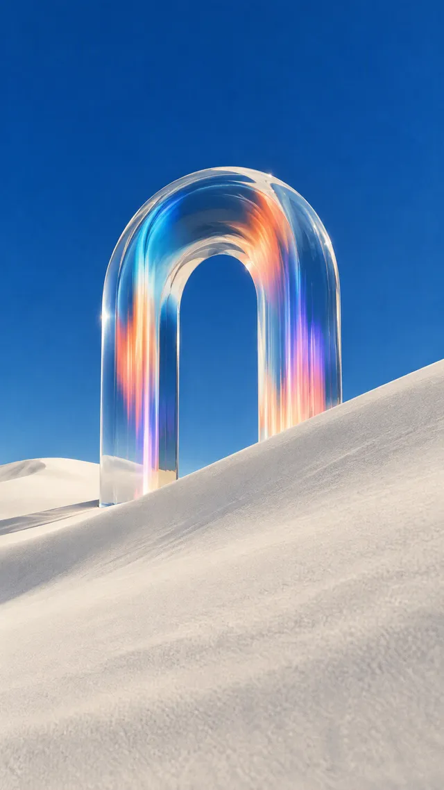 stylized-concept. Asset type: vertical experimental art photograph. Create a new 2:3 portrait image of a monumental transparent thick-walled