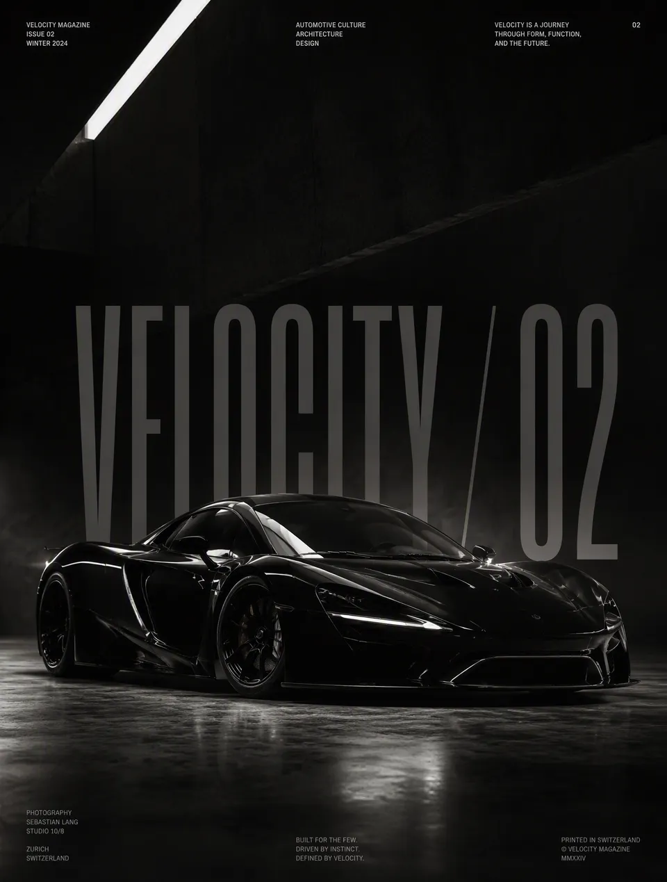 پرامپت طراحی با چت جی پی تی GPT Image : Ultra-premium black supercar photographed… - ساخته‌شده با چت جی پی تی GPT Image