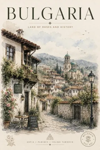 پرامپت پس‌زمینه با چت جی پی تی GPT Image : Vintage watercolor travel poster illustration,… - تصویر 2، ساخته‌شده با چت جی پی…