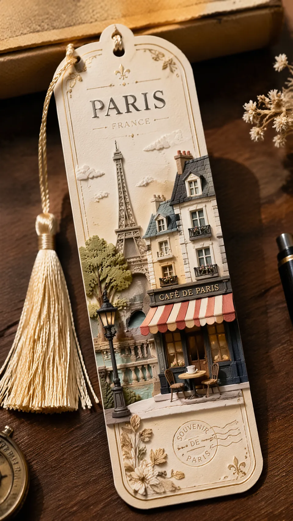 پرامپت پس‌زمینه با چت جی پی تی GPT Image : Decorate the bookmark subtly using motifs… - ساخته‌شده با چت جی پی تی GPT Image