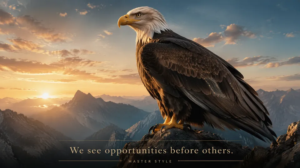 پرامپت پس‌زمینه با چت جی پی تی GPT Image : A majestic eagle standing proudly on a… - ساخته‌شده با چت جی پی تی GPT Image