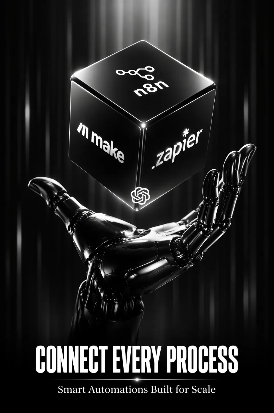 پرامپت محصول با چت جی پی تی GPT Image : Dramatic, high-contrast black and white 3D… - ساخته‌شده با چت جی پی تی GPT Image