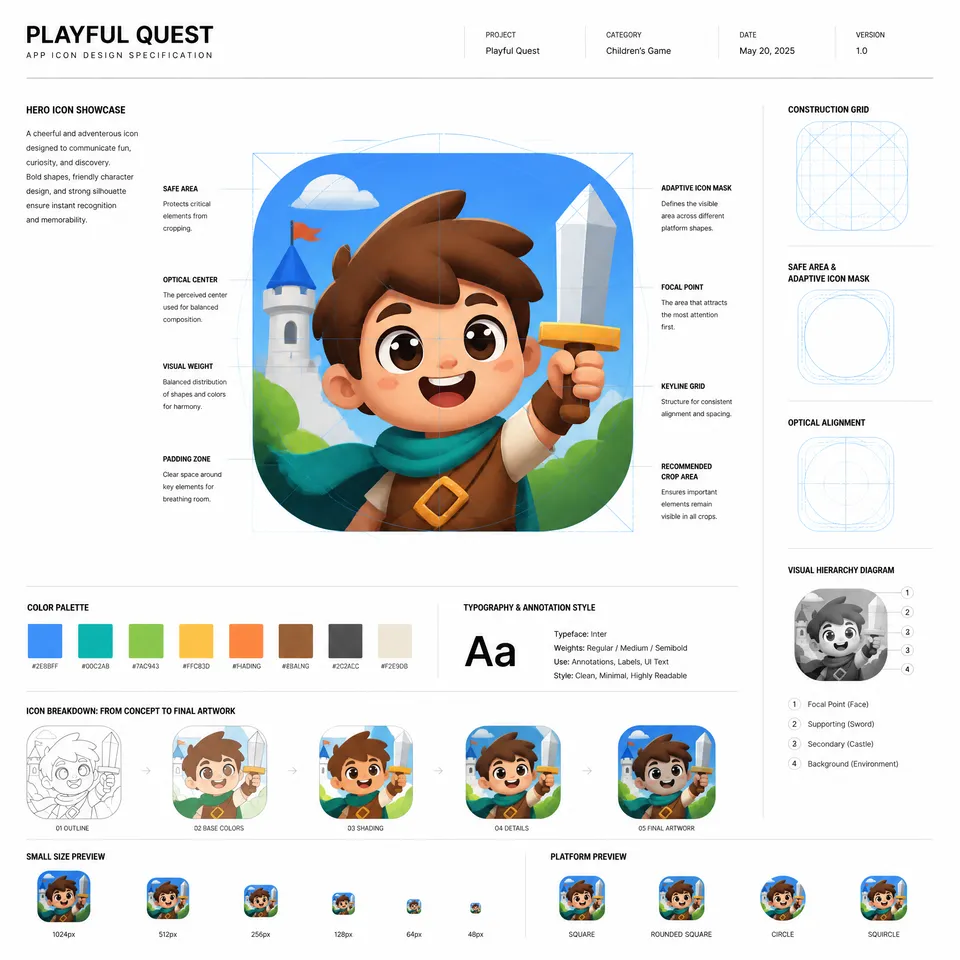 پرامپت لوگو با چت جی پی تی GPT Image : Design a premium app icon presentation board… - ساخته‌شده با چت جی پی تی GPT Image