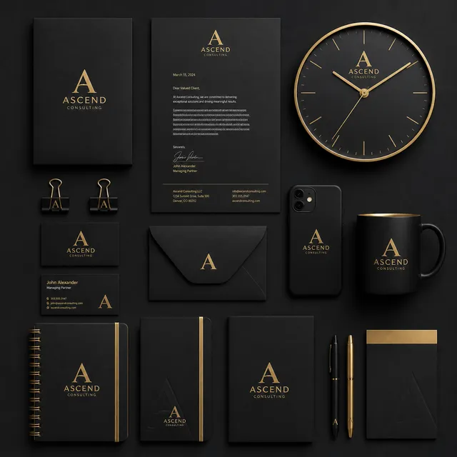 A professional corporate branding identity kit is meticul...