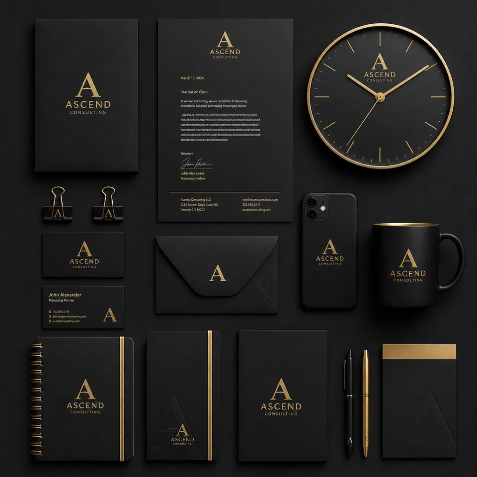 پرامپت لوگو با چت جی پی تی GPT Image : A professional corporate branding identity kit… - ساخته‌شده با چت جی پی تی GPT Image