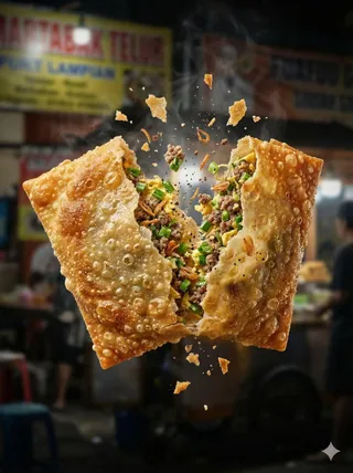 پرامپت لوگو با نانو بنانا جمینای : "Macro food photography of a crispy martabak… - تصویر 4، ساخته‌شده با نانو بنانا جمینای