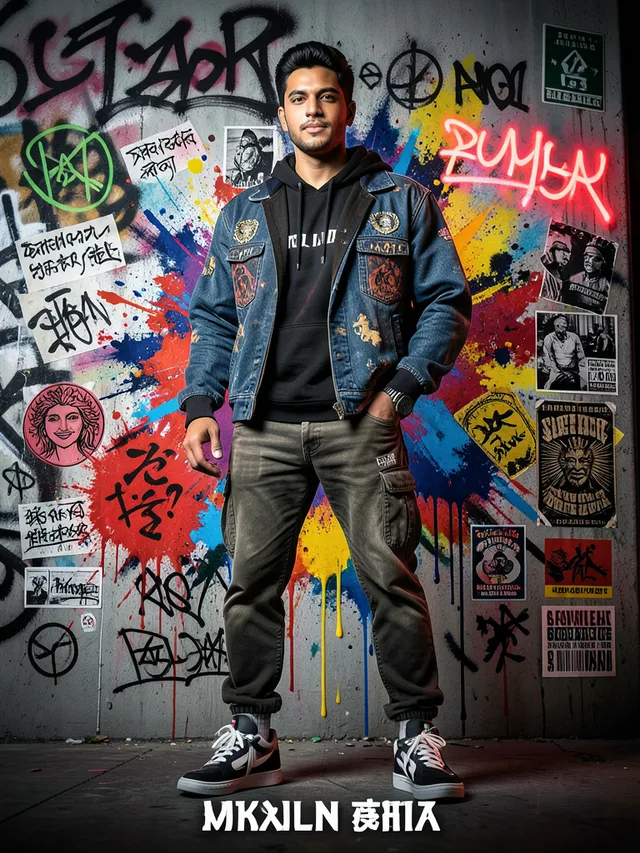 Create a high-detail portrait poster in a bold Japanese g...