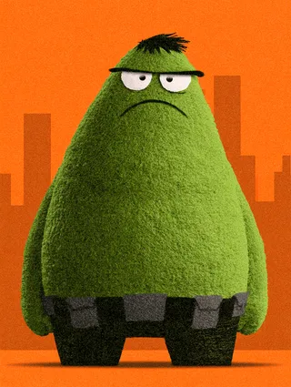 پرامپت پس‌زمینه با میدجرنی: A stylized, rounded caricature of hulk stands… - تصویر 3، ساخته‌شده با میدجرنی