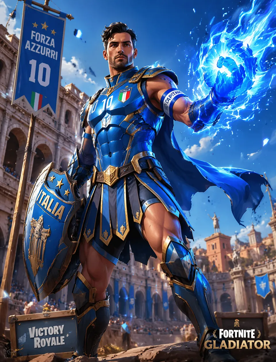پرامپت سه‌بعدی با چت جی پی تی GPT Image : Italy Fortnite GladiatorИтальянский капитан… - ساخته‌شده با چت جی پی تی GPT Image