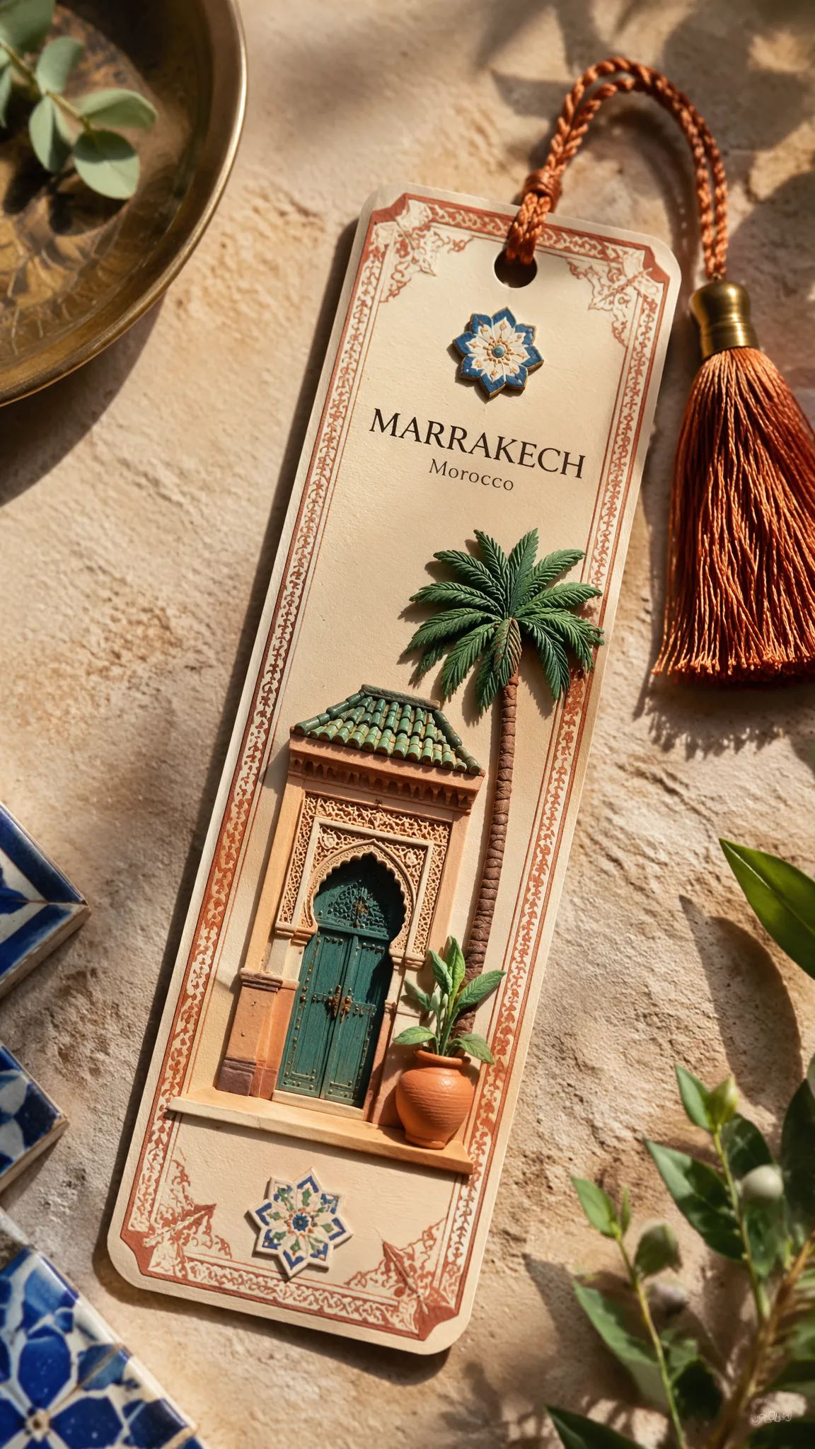 پرامپت پس‌زمینه با چت جی پی تی GPT Image : Decorate the bookmark subtly using motifs… - ساخته‌شده با چت جی پی تی GPT Image