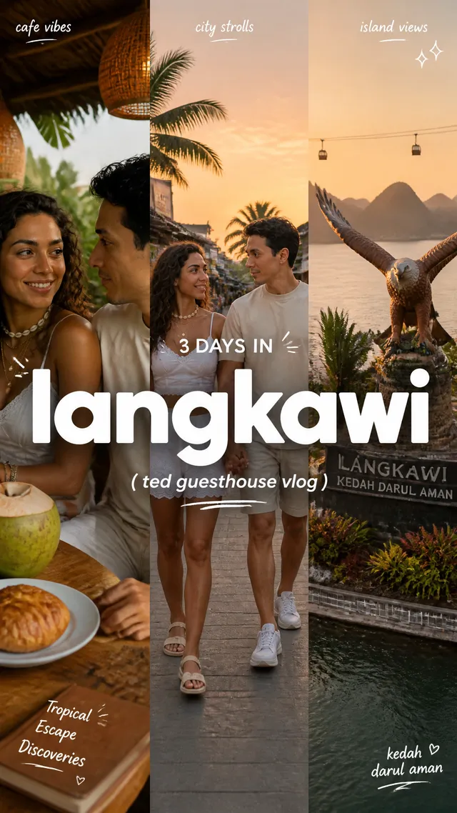 Create a 9:16 image in the "Clean Triptych Travel Vlog Th...