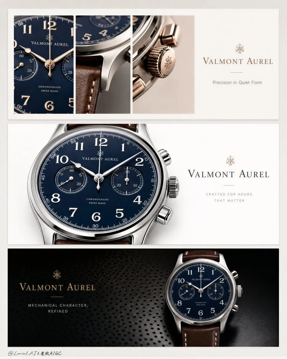 پرامپت لوگو: Create a premium luxury watch campaign…