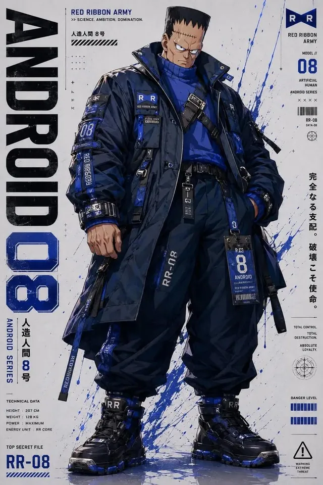 Ultra-detailed futuristic anime character design sheet, D...