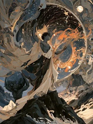 پرامپت پس‌زمینه با میدجرنی: The Song of Oeagrus’ Gift:I. The Mountain’s… - تصویر 3، ساخته‌شده با میدجرنی