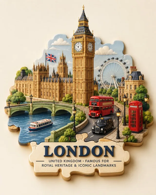پرامپت سه‌بعدی با چت جی پی تی GPT Image : Create a charming 3D puzzle-piece travel scene… - تصویر 4، ساخته‌شده با چت جی پی…