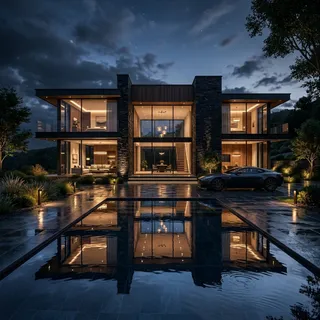 پرامپت پس‌زمینه با نانو بنانا جمینای : Prompt: Ultra realistic luxury mansion at… - ساخته‌شده با نانو بنانا جمینای