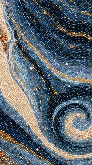 پرامپت پس‌زمینه با میدجرنی: a dense mosaic of tiny glass seed beads… - تصویر 4، ساخته‌شده با میدجرنی