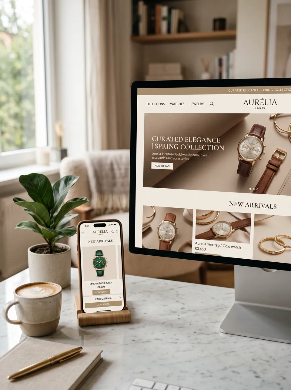 پرامپت لوگو با نانو بنانا جمینای : A lifestyle product mockup showing an iPhone… - ساخته‌شده با نانو بنانا جمینای