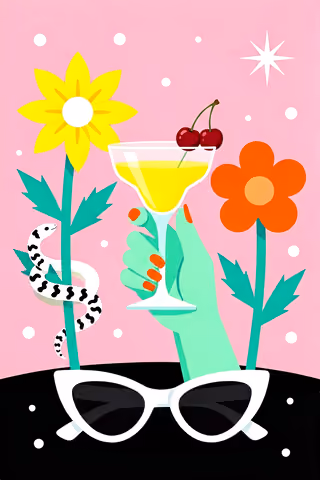 پرامپت سه‌بعدی با Agnes 2.5 Flash: A flat illustration with a pink background… - ساخته‌شده با Agnes 2.5 Flash