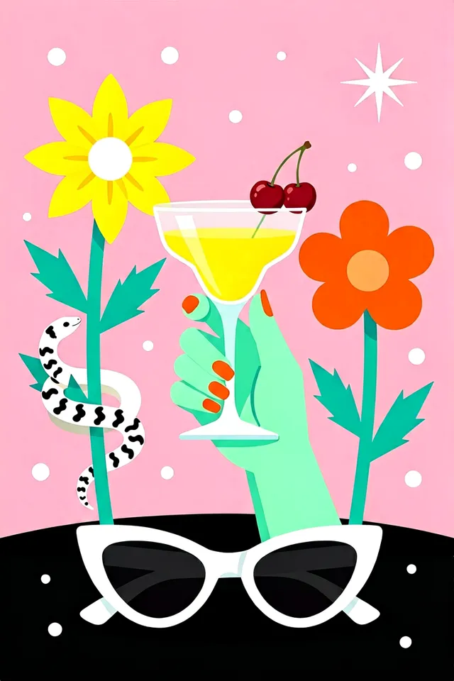 A flat illustration with a pink background features a min...