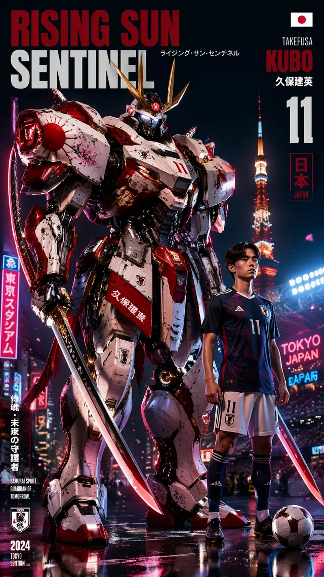 Japan — Takefusa Kubo — Rising Sun Sentinel “9:16 vertica...