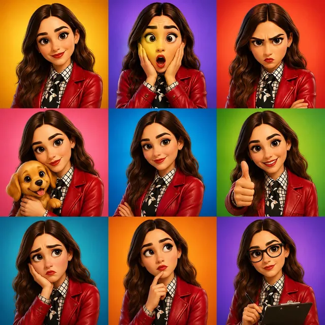 پرامپت استوری‌بورد با چت جی پی تی GPT Image : 3D cartoon avatar character showing different… - تصویر 2، ساخته‌شده با چت جی…