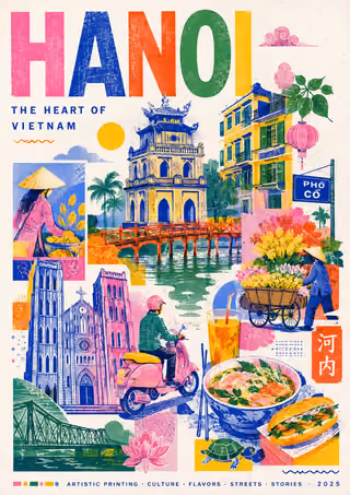 پرامپت طراحی با چت جی پی تی GPT Image : Create a stylish modern travel poster inspired… - ساخته‌شده با چت جی پی تی GPT Image