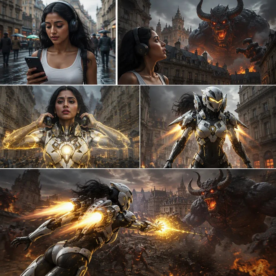 پرامپت استوری‌بورد با چت جی پی تی GPT Image : Scene Setup: A cinematic tracking shot of a… - ساخته‌شده با چت جی پی تی GPT…