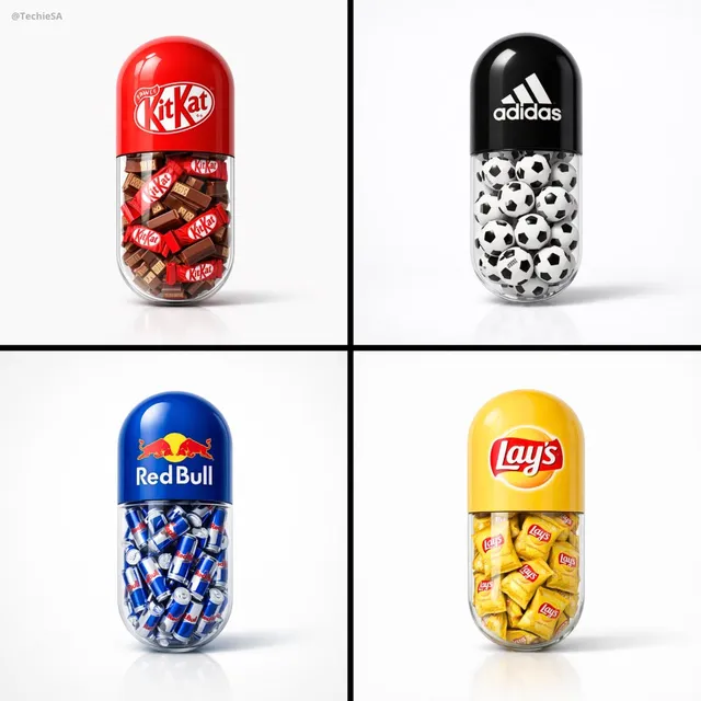 Create a minimal poster. A large capsule pill centered in...
