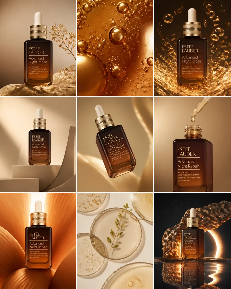پرامپت محصول با چت جی پی تی GPT Image : 3×3 grid 4:5 luxury campaign, product centered… - ساخته‌شده با چت جی پی تی GPT Image