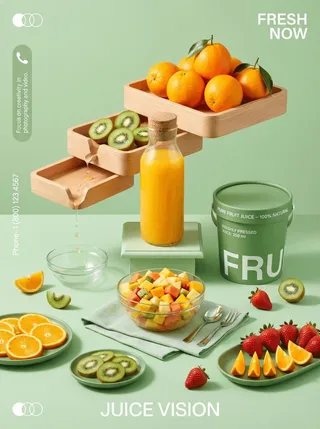پرامپت طراحی با نانو بنانا جمینای : A bright, stylized still life and a conceptual… - تصویر 4، ساخته‌شده با نانو بنانا جمینای