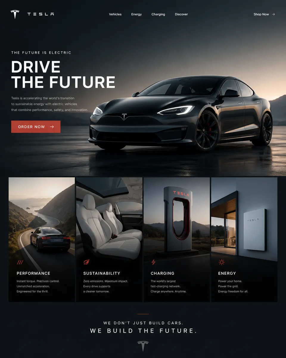 پرامپت لوگو با چت جی پی تی GPT Image : Design a high-end, cinematic landing page… - ساخته‌شده با چت جی پی تی GPT Image