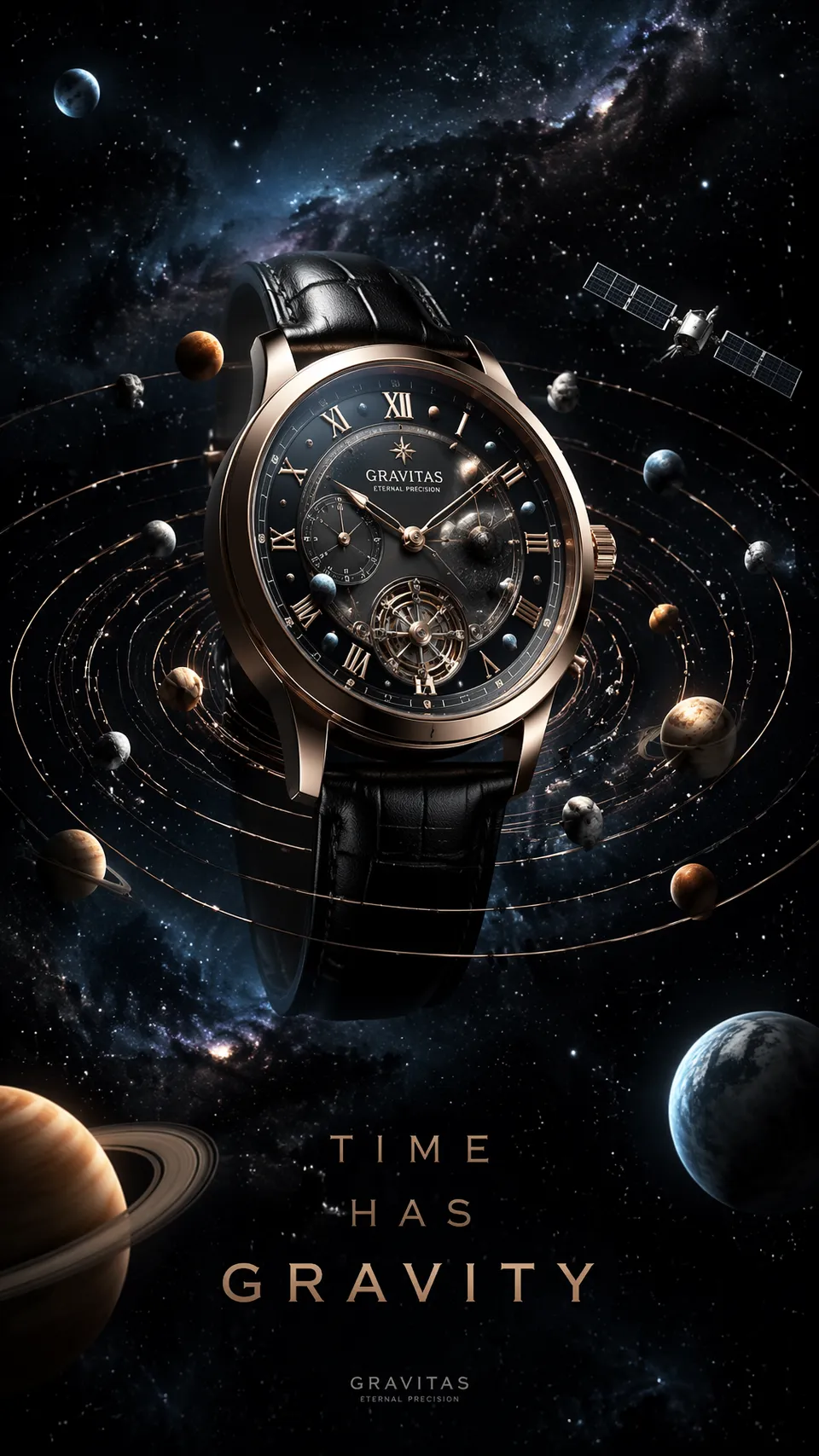 پرامپت پس‌زمینه با چت جی پی تی GPT Image : A premium 9:16 luxury watch advertising… - ساخته‌شده با چت جی پی تی GPT Image